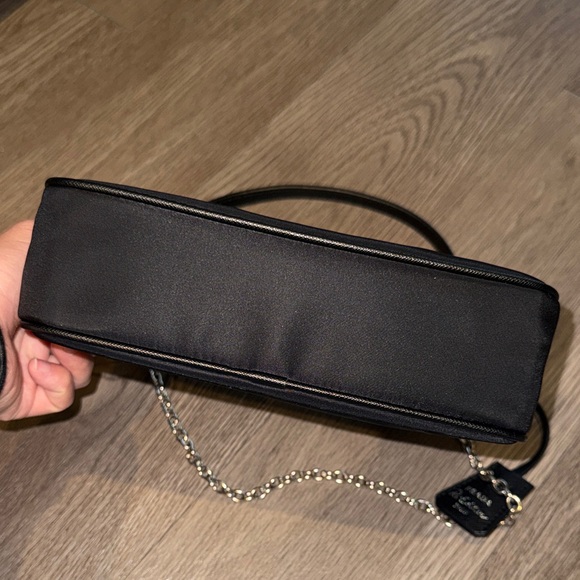 Prada Black Nylon Shoulder Bag with Chain Strap - Picture 7 of 7